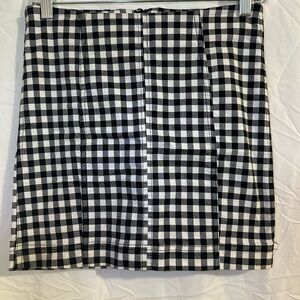 Free People Black and White Checkered Skirt